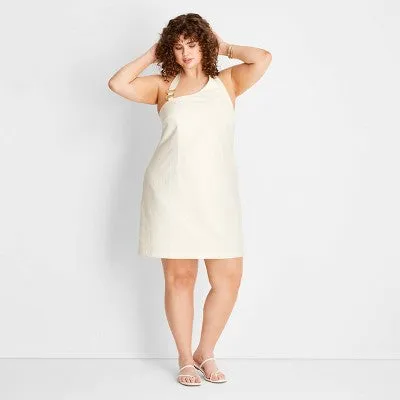 New - Women's Sleeveless Ring Detail Mini Dress - Future Collective with Jenee Naylor Cream 17