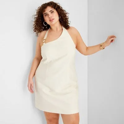 New - Women's Sleeveless Ring Detail Mini Dress - Future Collective with Jenee Naylor Cream 17