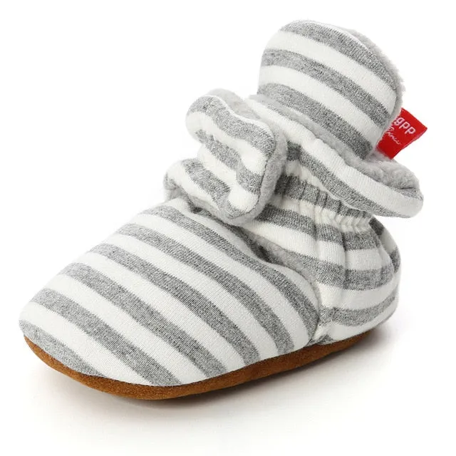 Newborn Baby Socks Booties Slippers Cotton Anti-slip Infant Crib Shoes