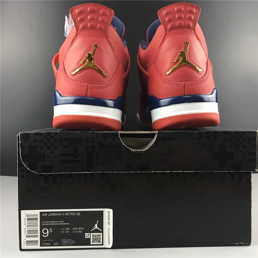 Nike Air Jordan 4 Retro FIBA Gym Red Men Shoes !!! CYBER MONDAY SALE !!!