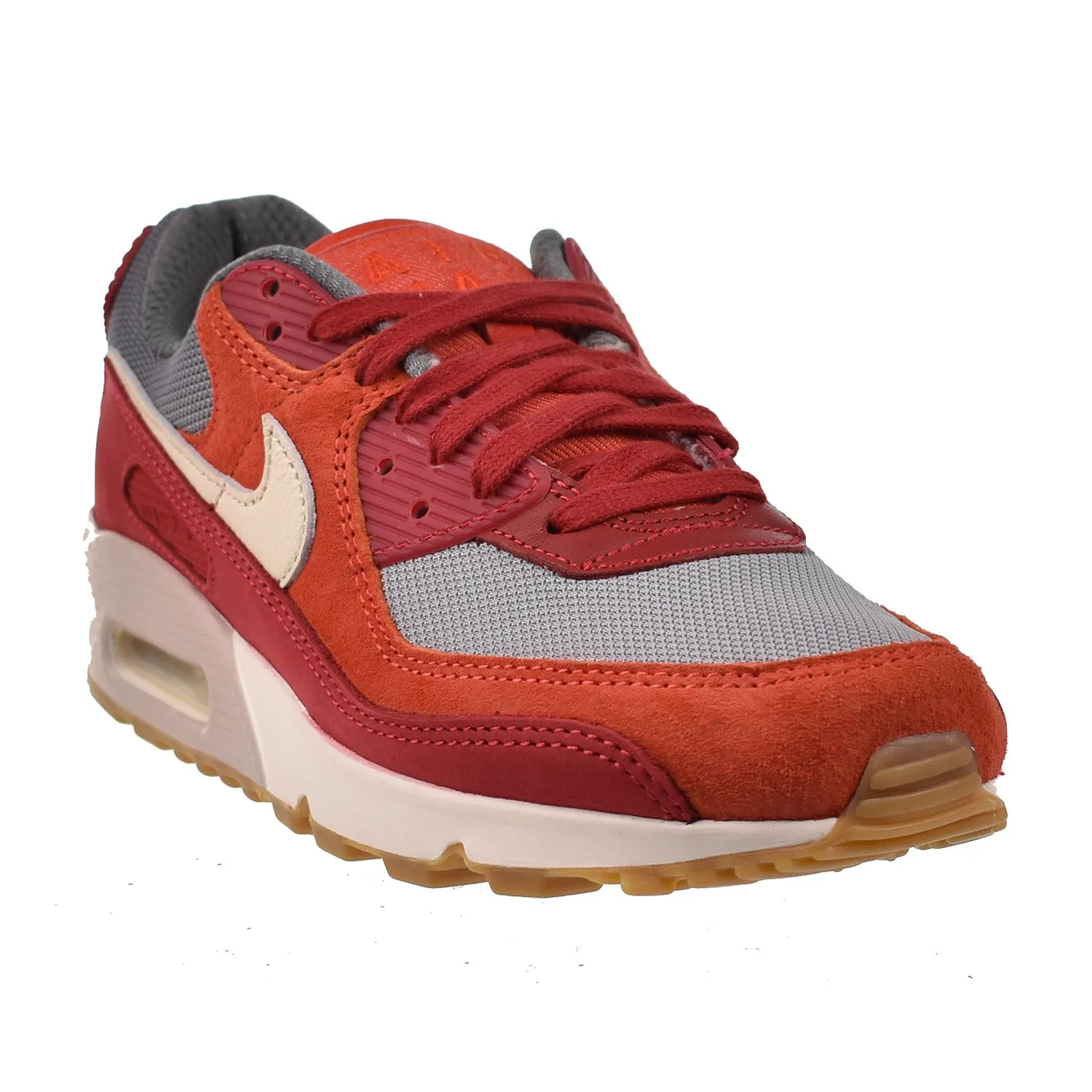 Nike Air Max 90 Premium Men's Shoes Gym Red-Smoke Grey