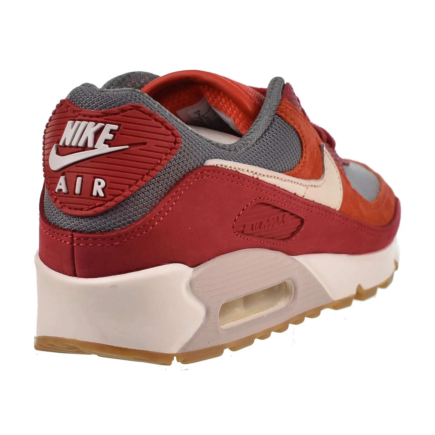 Nike Air Max 90 Premium Men's Shoes Gym Red-Smoke Grey