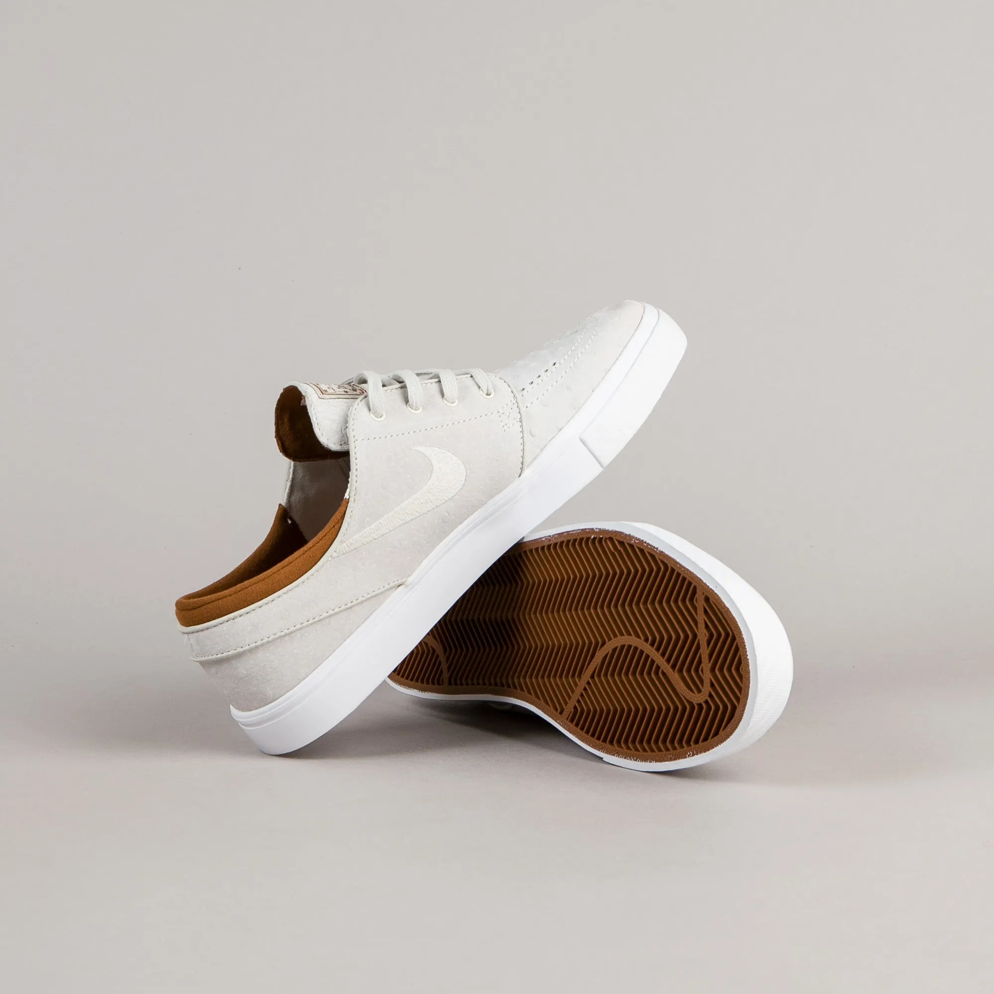 Nike SB Stefan Janoski Leather Shoes - Ivory / Light Bone - Hazelnut