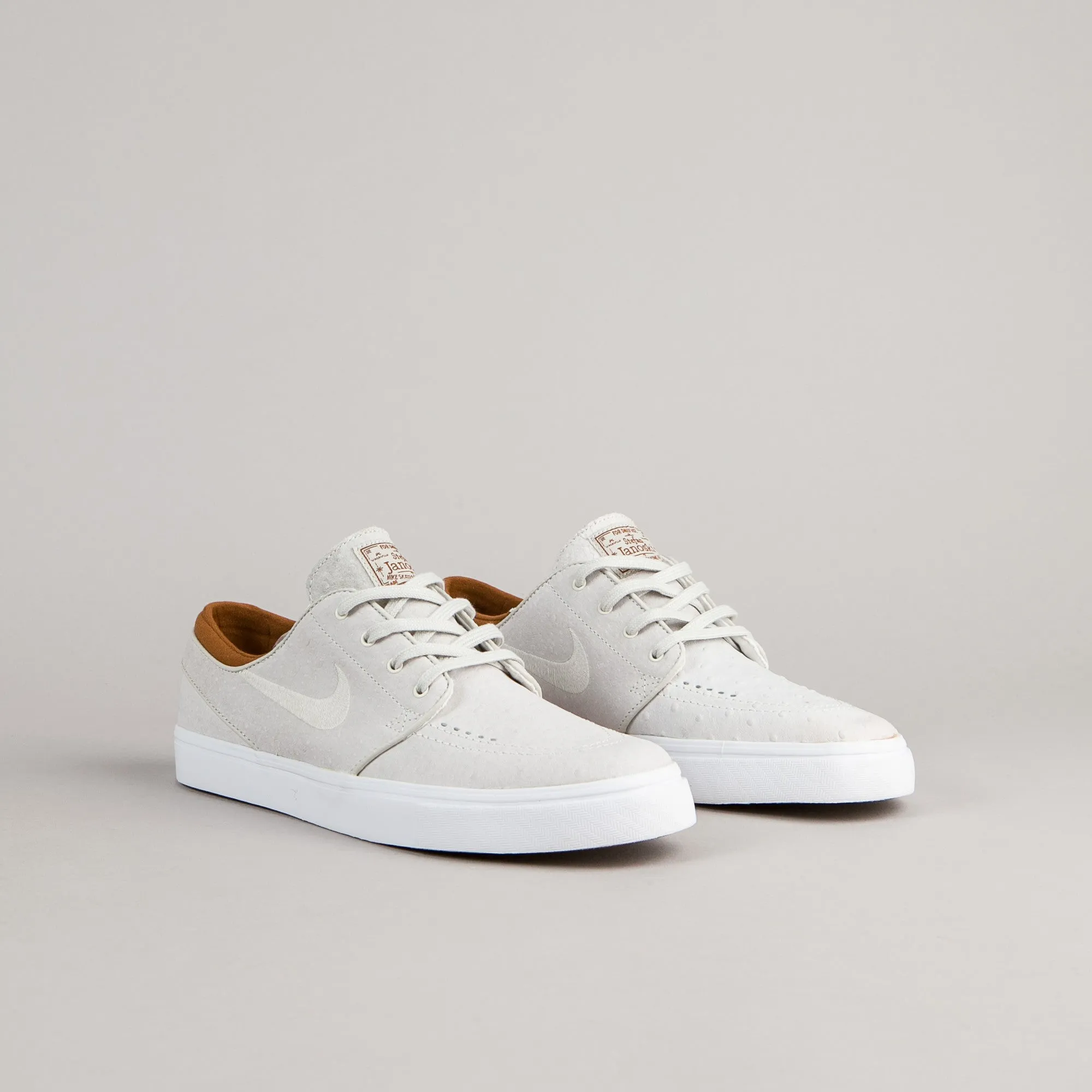 Nike SB Stefan Janoski Leather Shoes - Ivory / Light Bone - Hazelnut