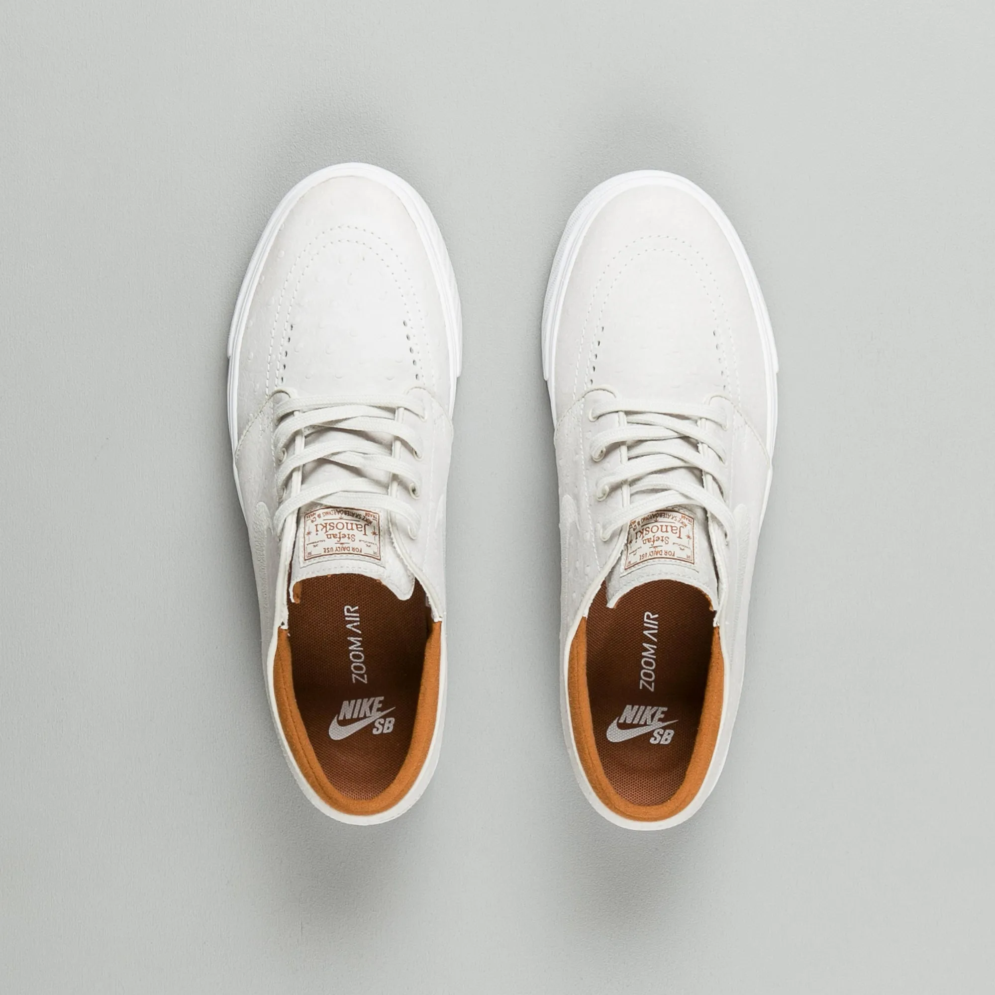 Nike SB Stefan Janoski Leather Shoes - Ivory / Light Bone - Hazelnut