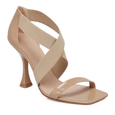 Nude Patent Leather Women's Evening Shoes - SCB-A67399