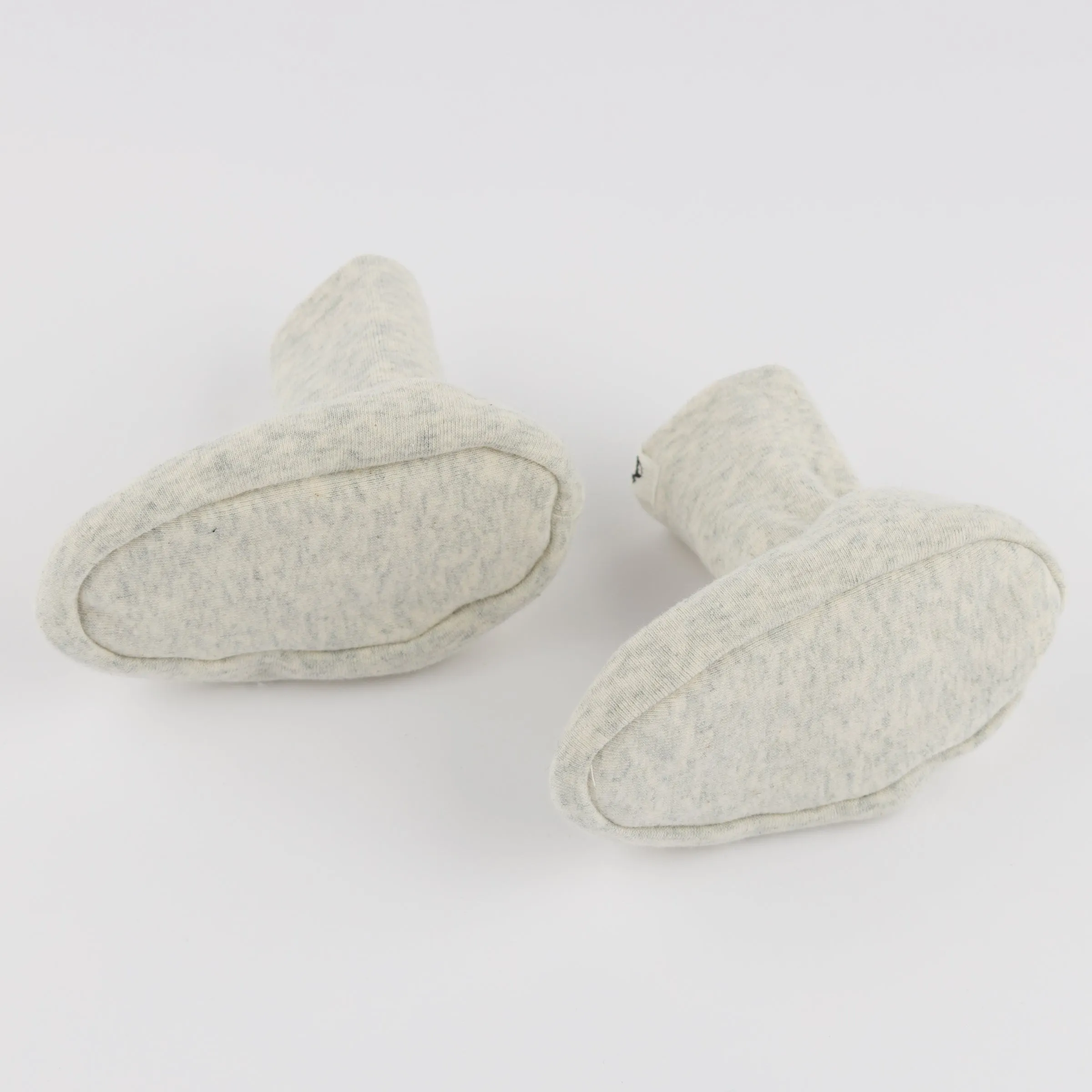 oh baby! Cotton Baby Rib Snowdrift Booties - Oatmeal Heather