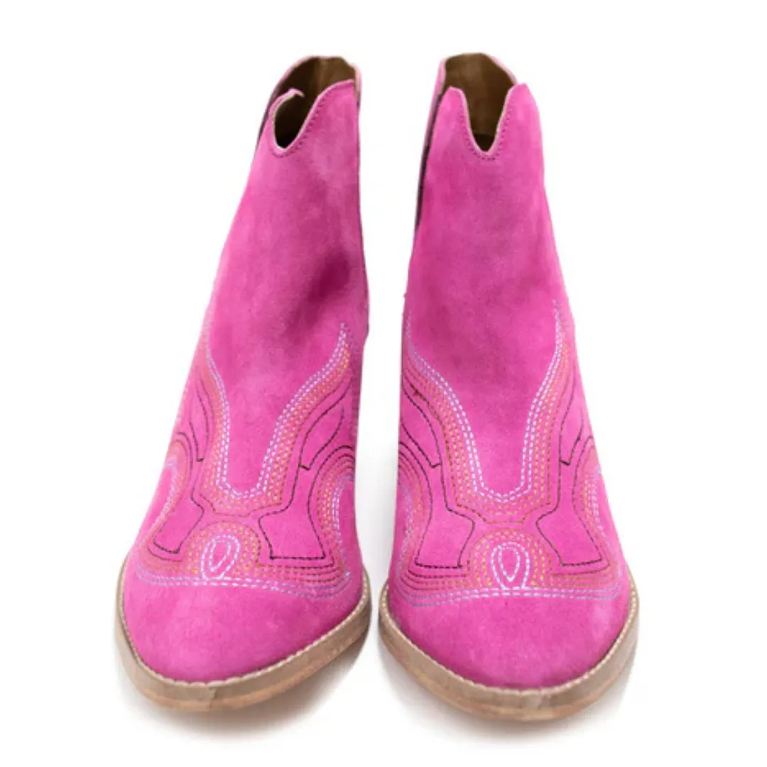 Online Exclusive | Journee Ankle Boots in Magenta