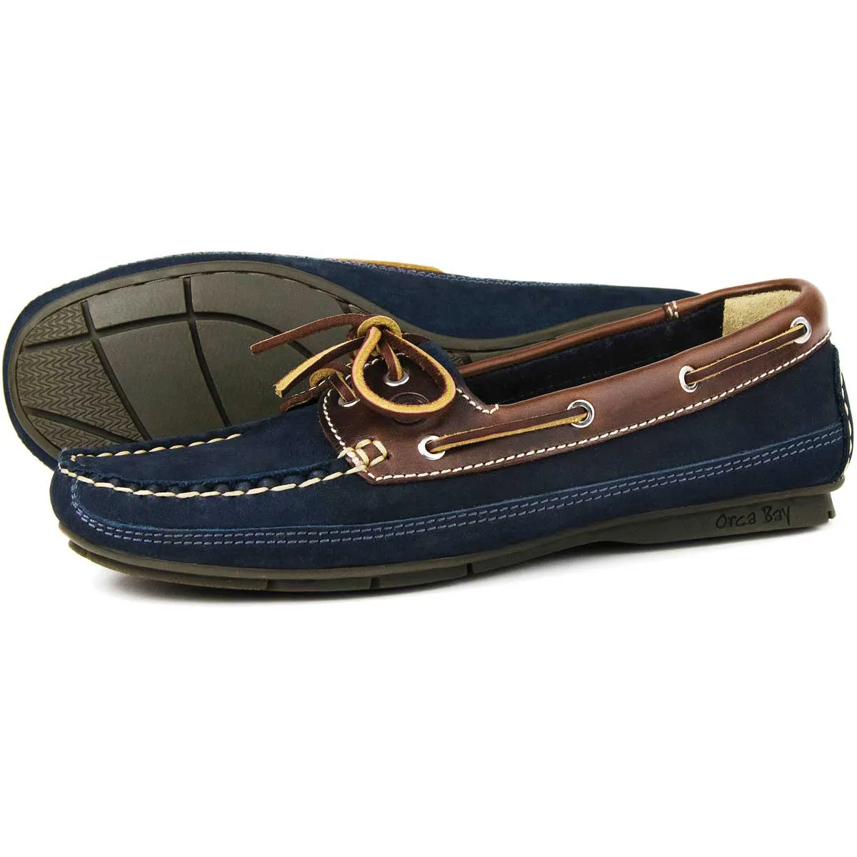 ORCA BAY Bahamas Suede Deck Shoes - Women's - Indigo & Saddle