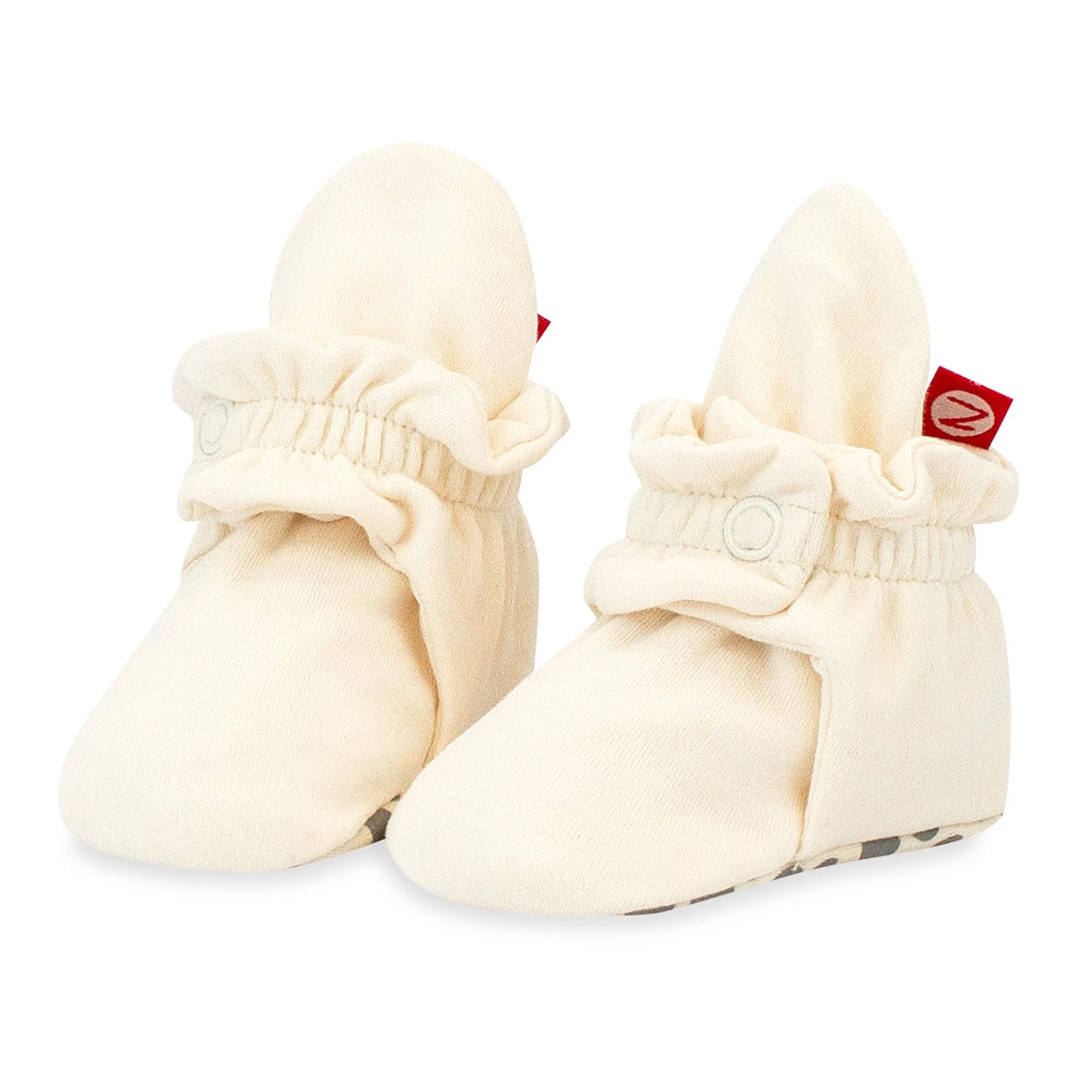 Organic Cotton Gripper Baby Bootie - Cream