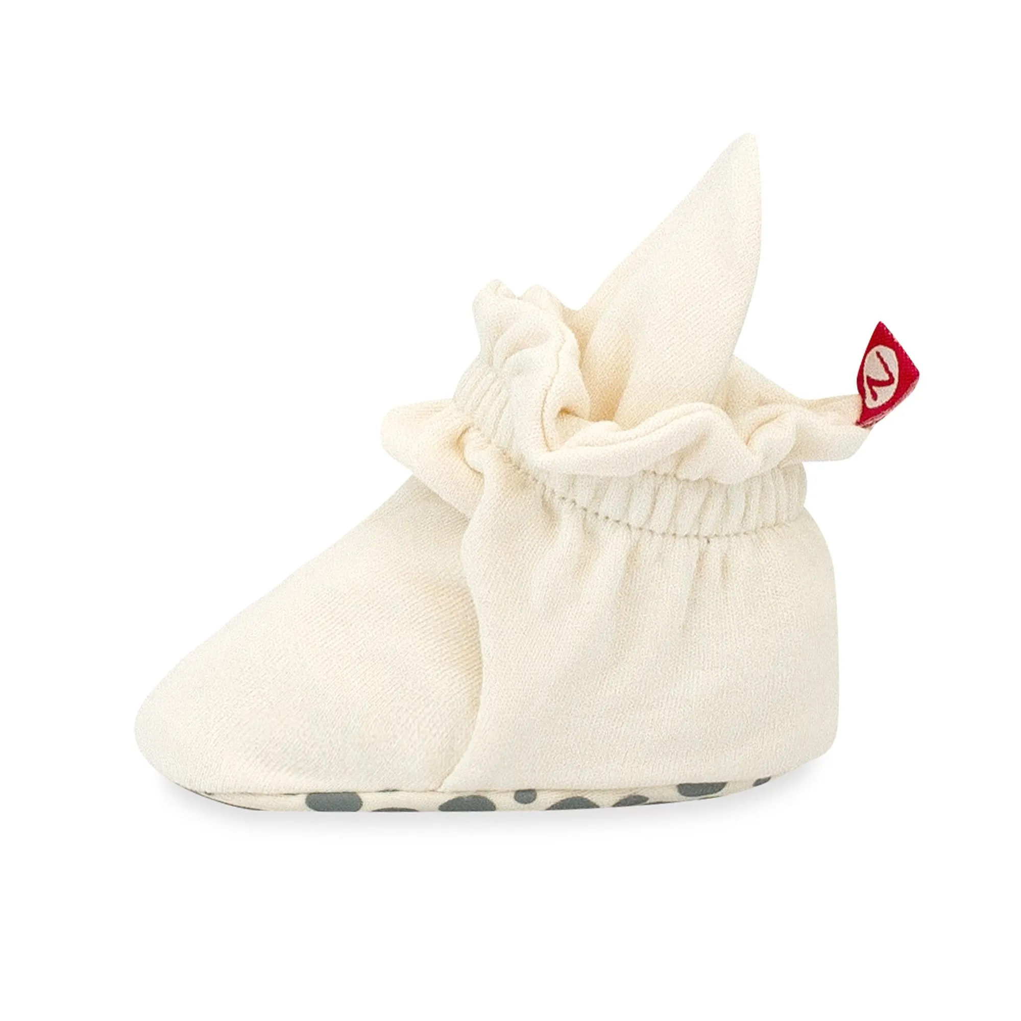 Organic Cotton Gripper Baby Bootie - Cream