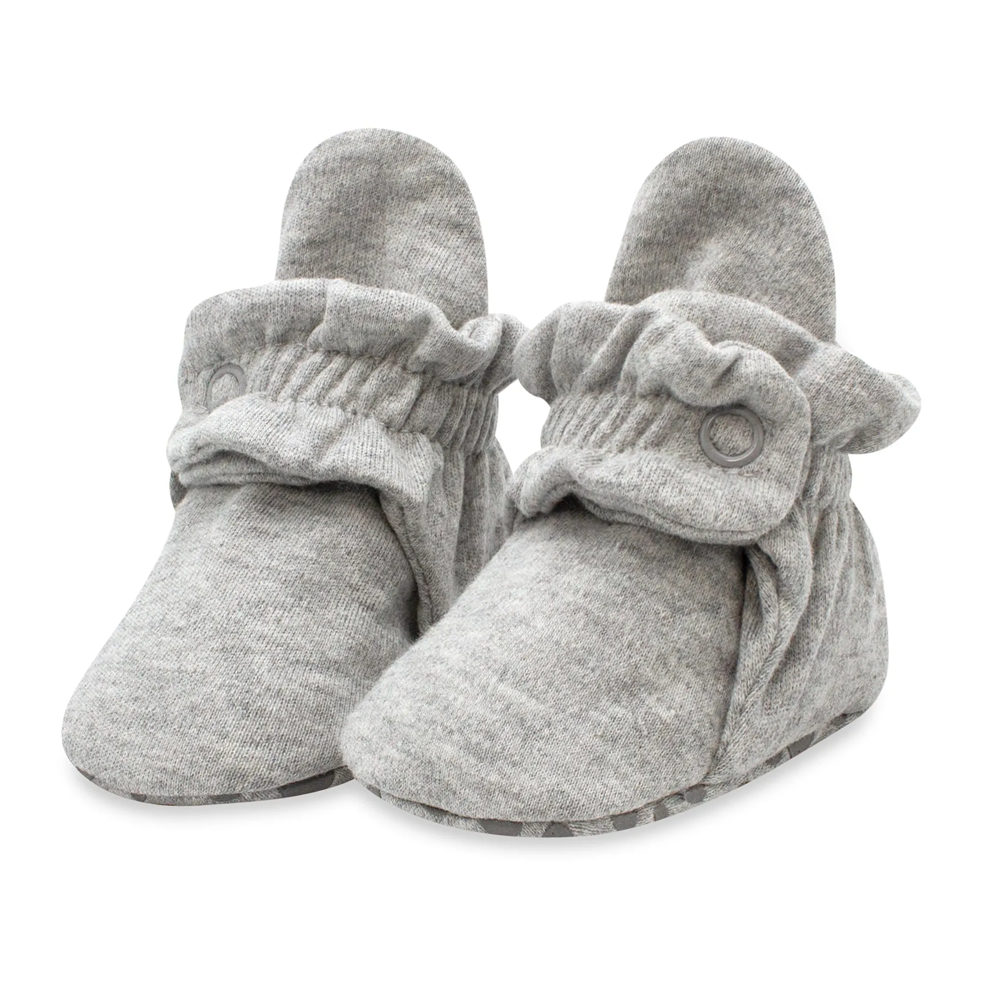 Organic Cotton Gripper Baby Bootie - Heather Gray