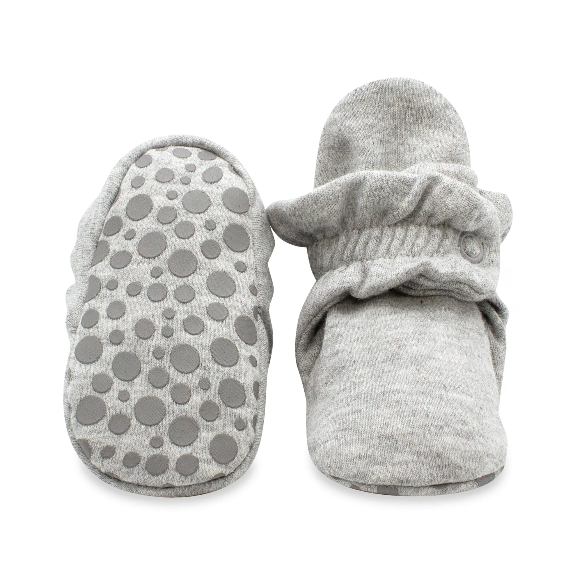 Organic Cotton Gripper Baby Bootie - Heather Gray