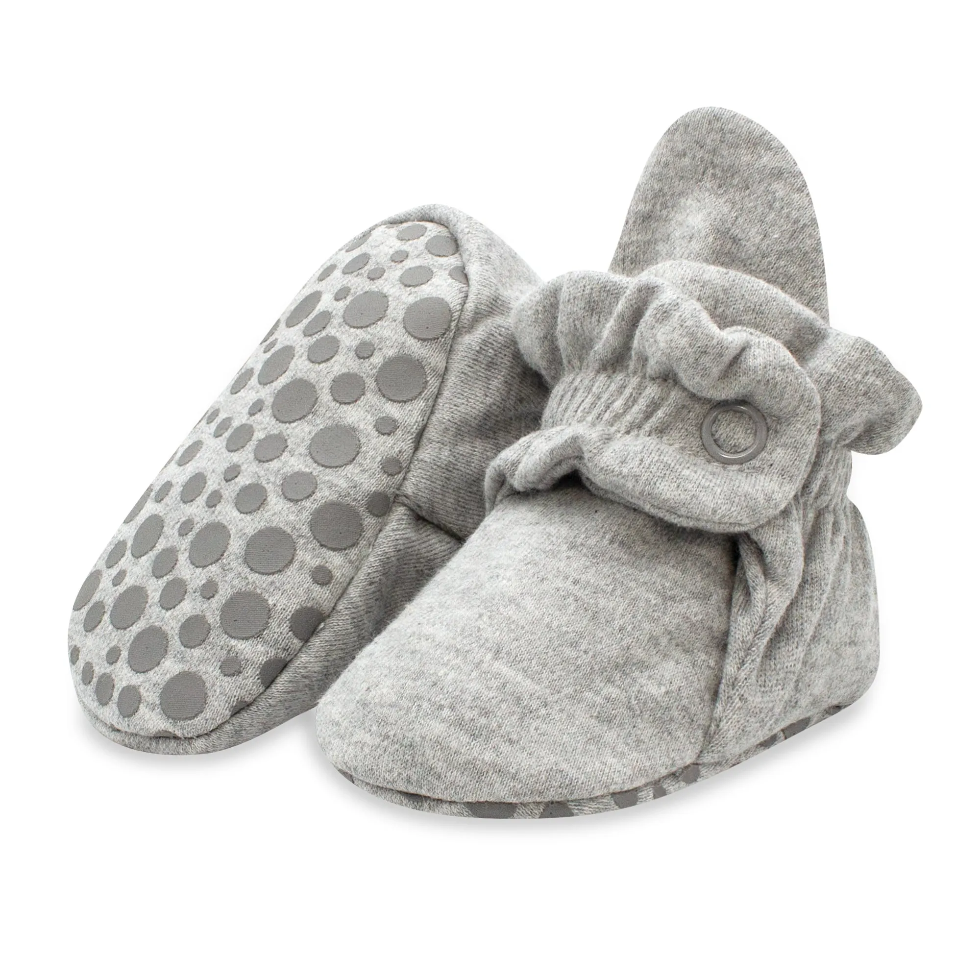 Organic Cotton Gripper Baby Bootie - Heather Gray