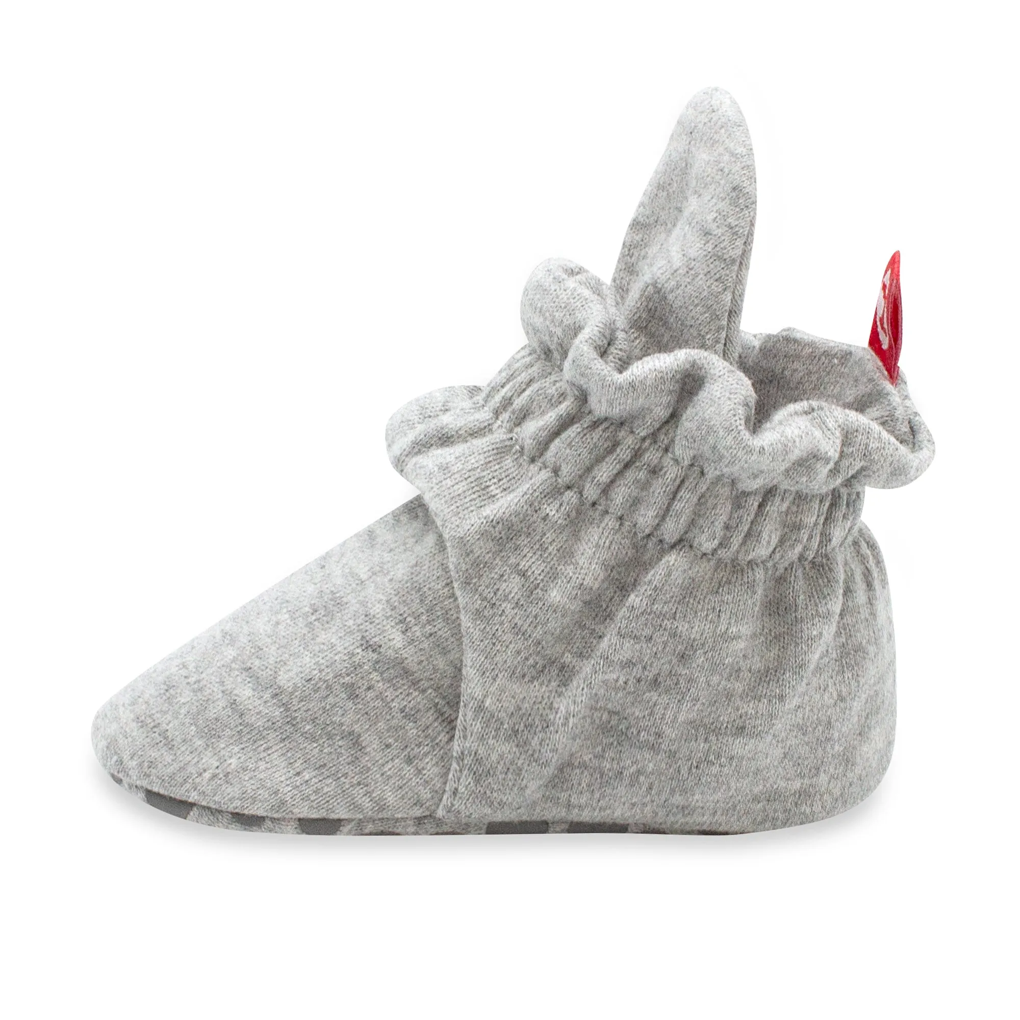 Organic Cotton Gripper Baby Bootie - Heather Gray