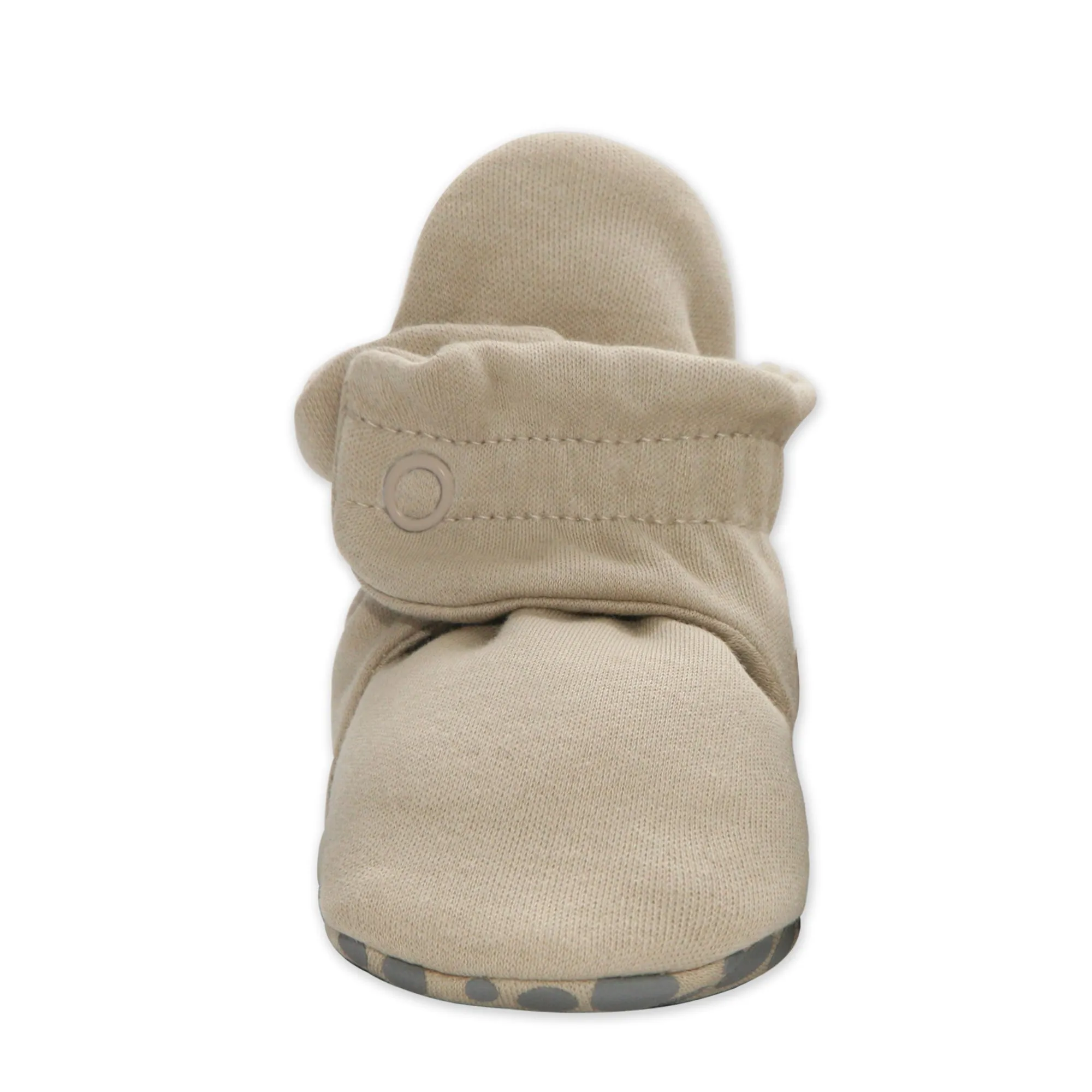 Organic Cotton Gripper Baby Bootie - Khaki