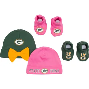 Packers Baby Girl Caps & Booties Set