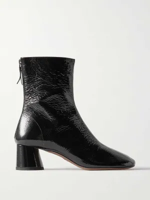 Patent leather ankle boots