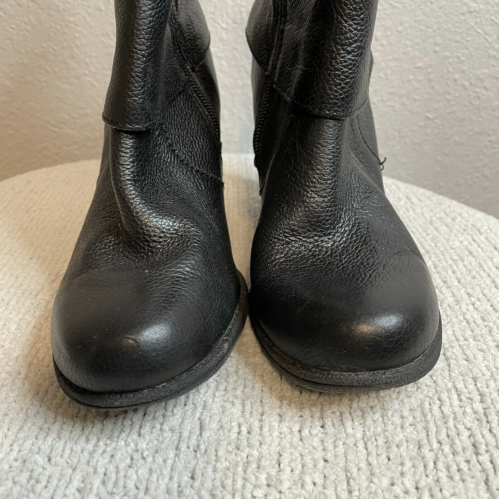 Pebbled Leather Heeled Boots