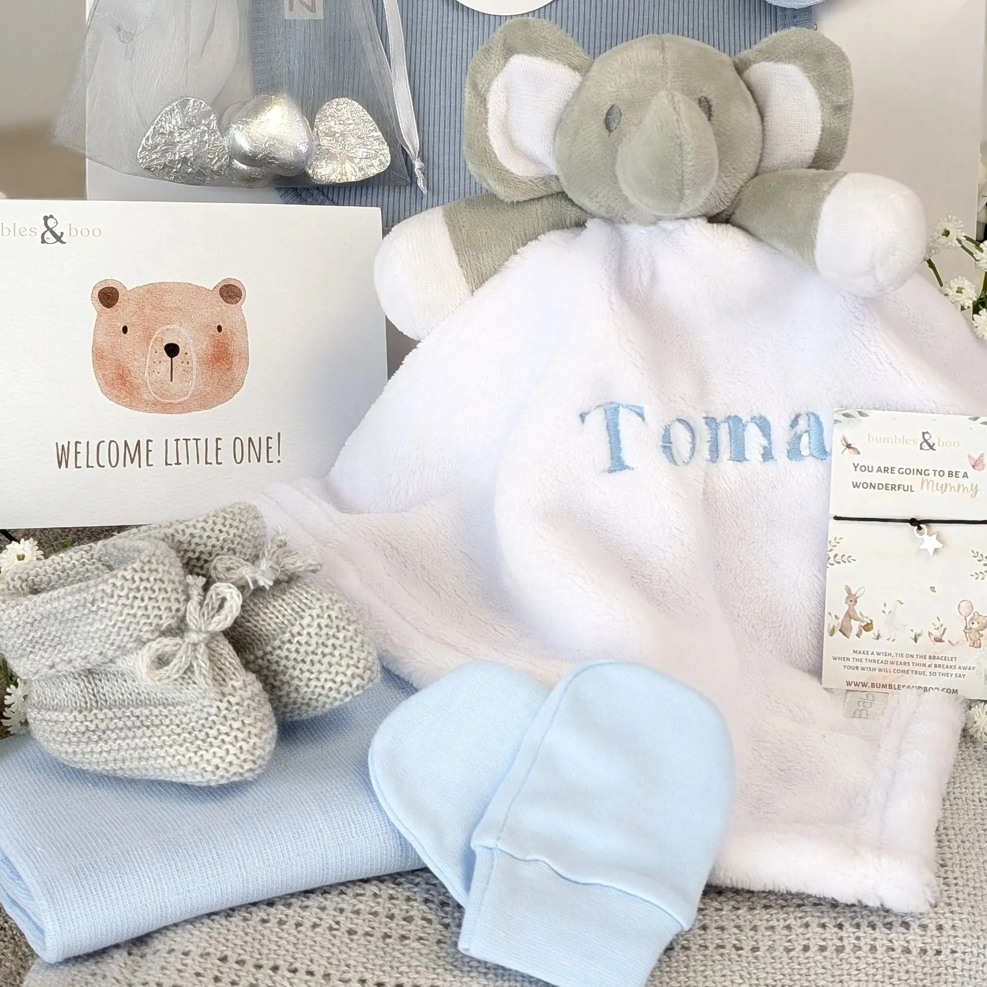 Personalised New Mum & Baby Boy Gifts Hamper Bundle Of Love