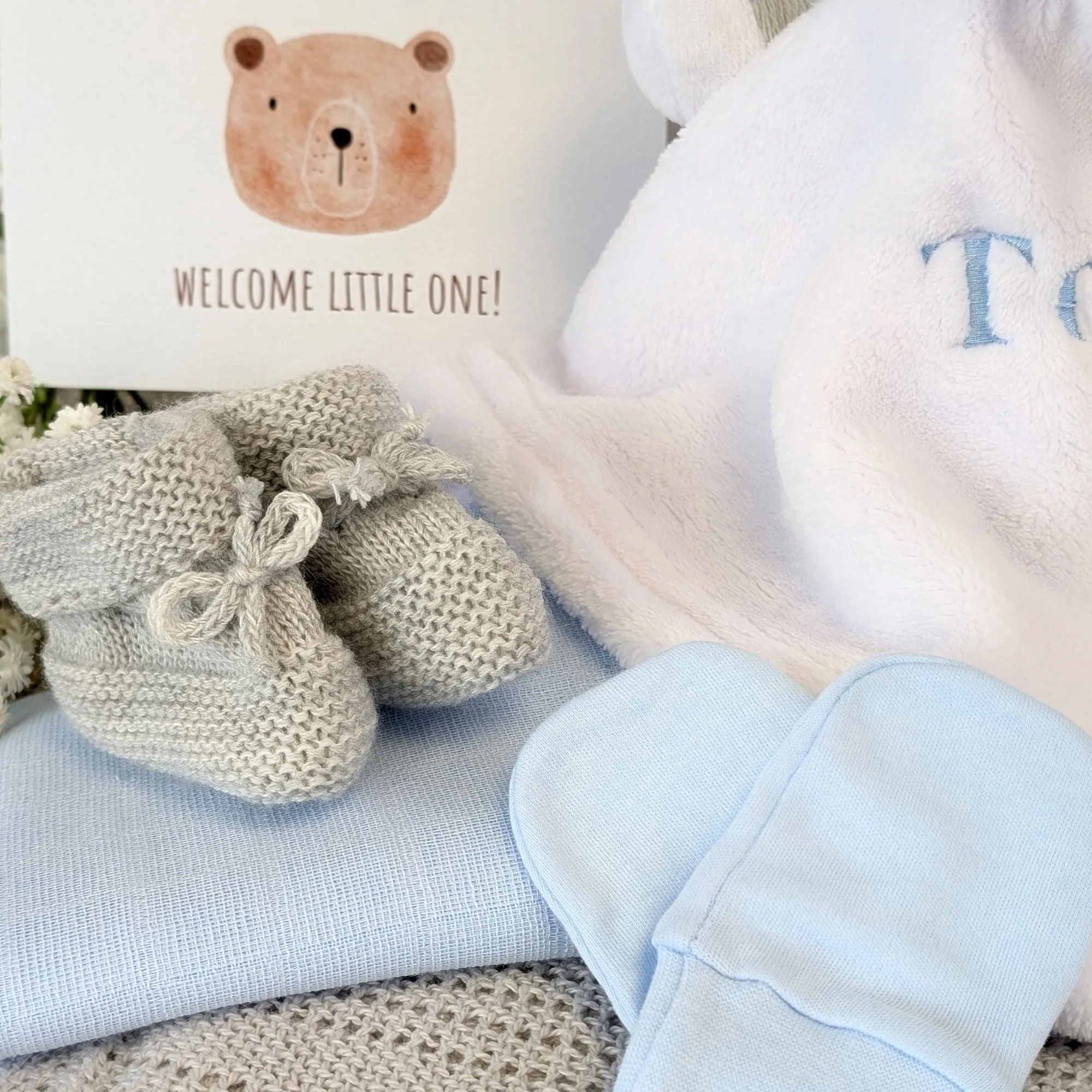 Personalised New Mum & Baby Boy Gifts Hamper Bundle Of Love