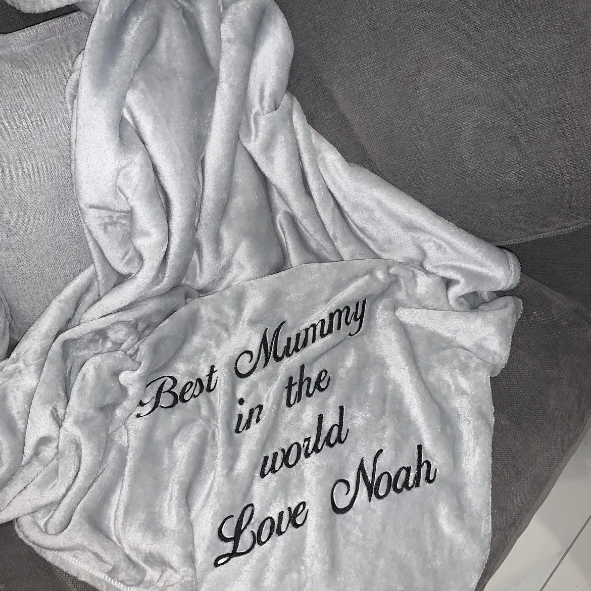 Personalized Embroidered Soft Blanket - Unique Message