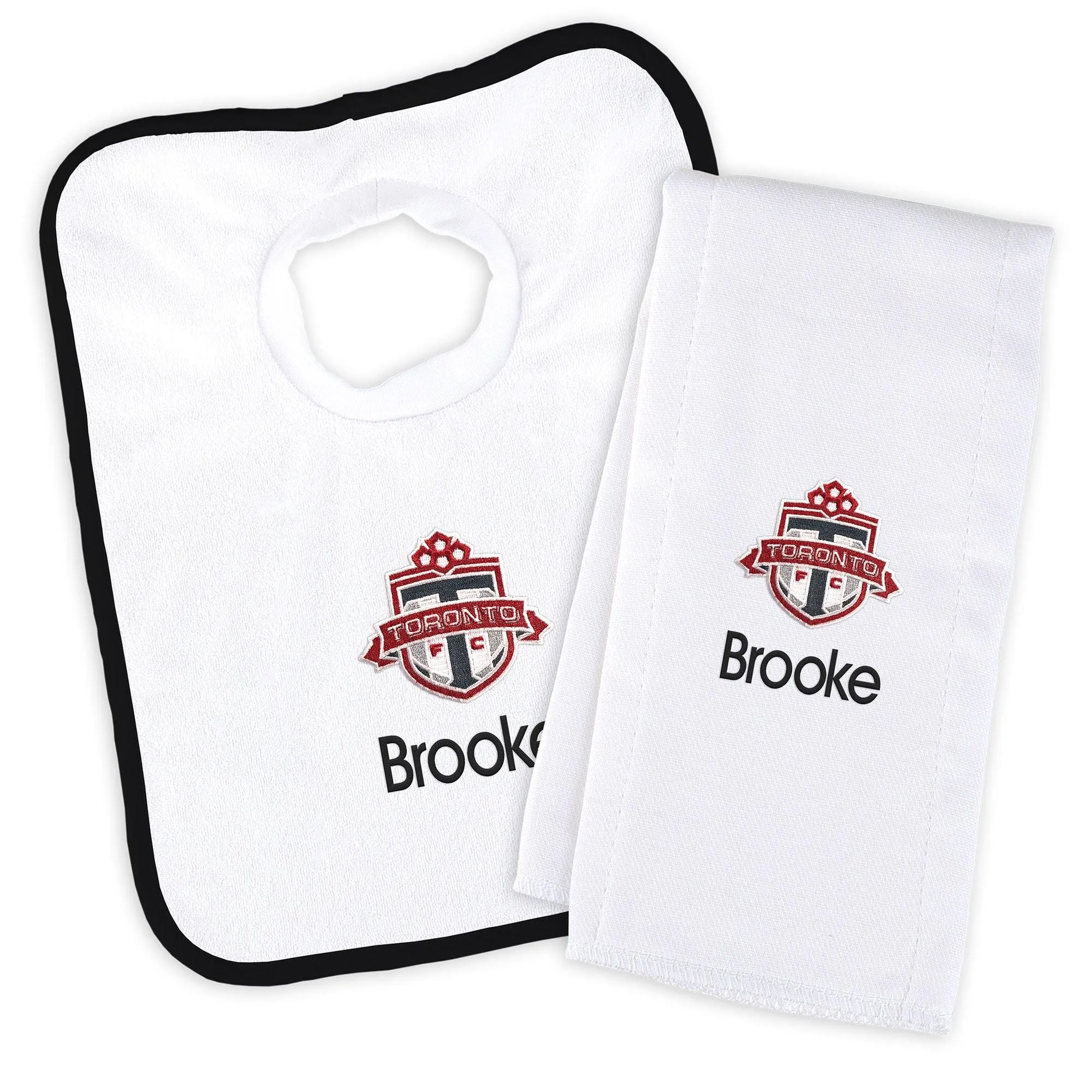 Personalized Toronto FC Bib and Burp Cloth Set