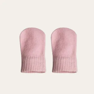 Pink Brushed Cotton Knit Baby Mittens (0-12 Months)