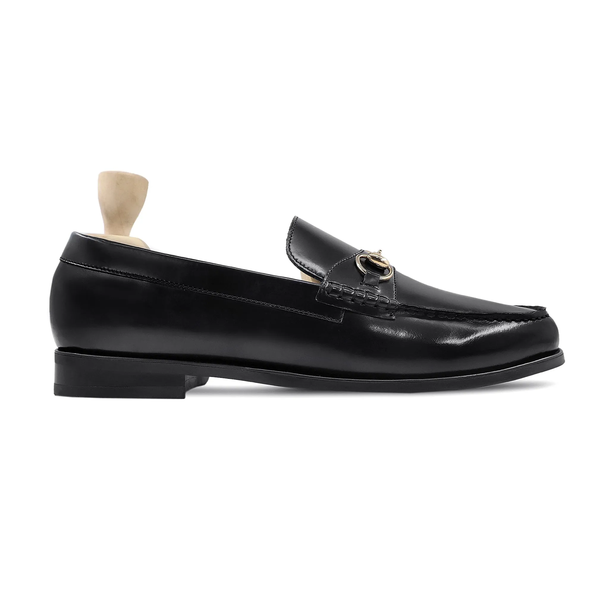 Pinzor - Men's Black Box Leather High Shine Loafer