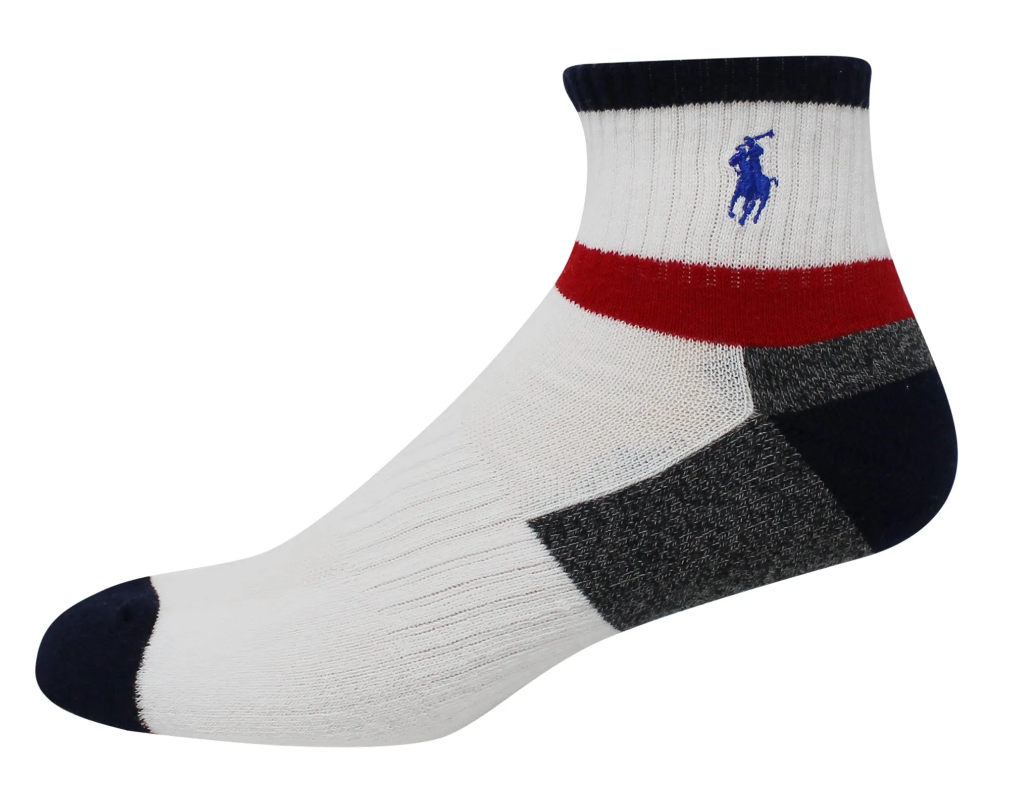 Polo Ralph Lauren Men's 3-Pack Athletic Americana Quarter Sock Polo Embroidery