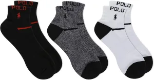 Polo Ralph Lauren Men's 3-Pack Technical Ankle Quarter Sock