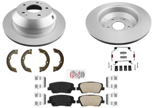 Rear AmeriBRAKES GEO Coated Disc Brake Rotors & Pads For Santa Fe Sport 13-16