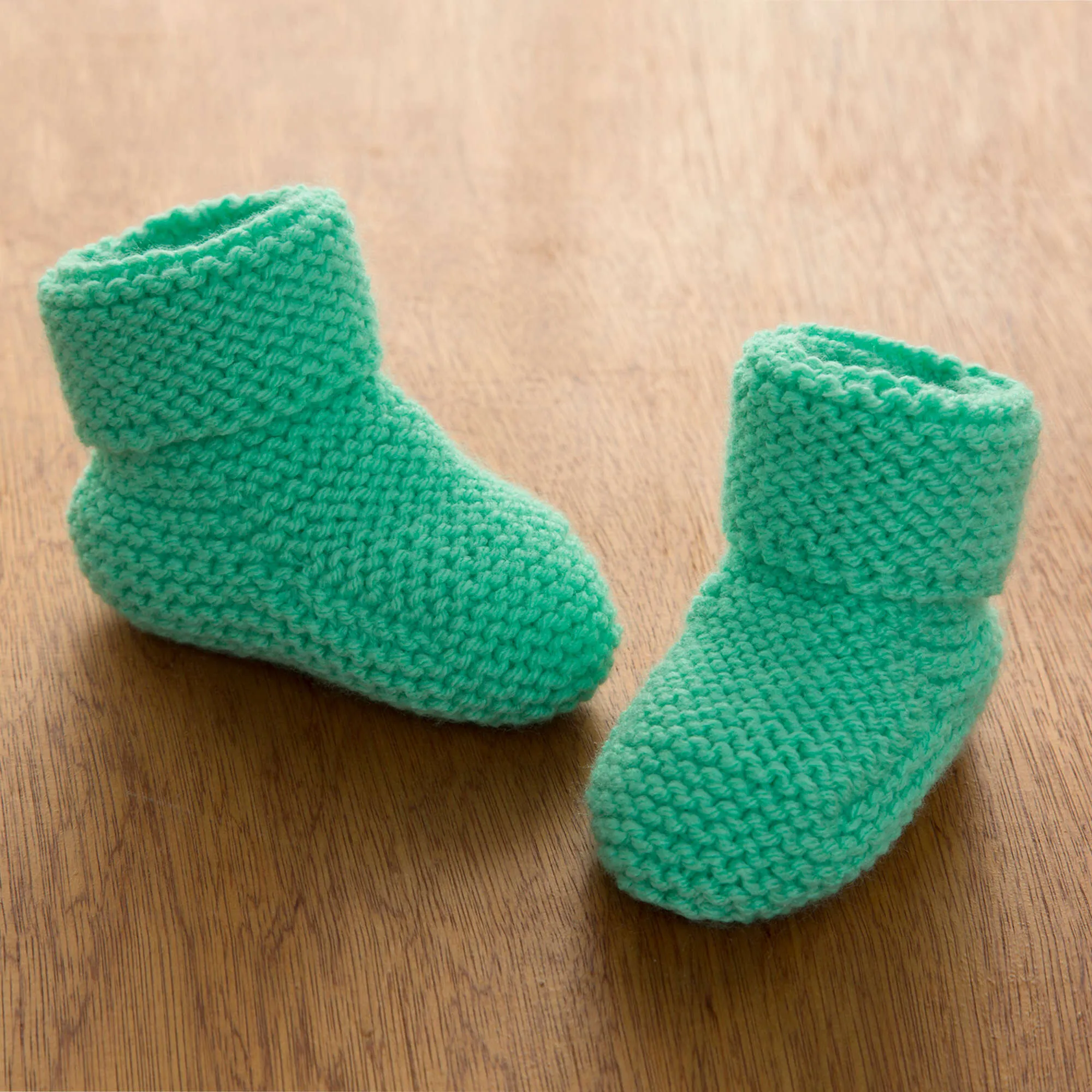 Red Heart Knit Garter Stitch Baby Booties