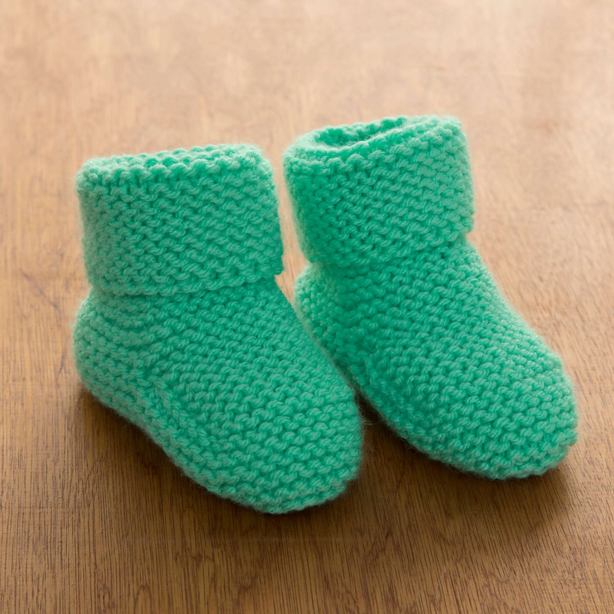 Red Heart Knit Garter Stitch Baby Booties