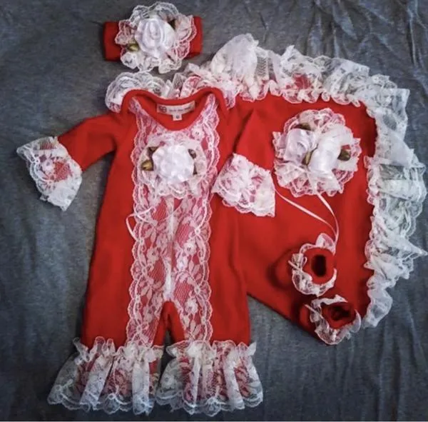 Red Lace Set