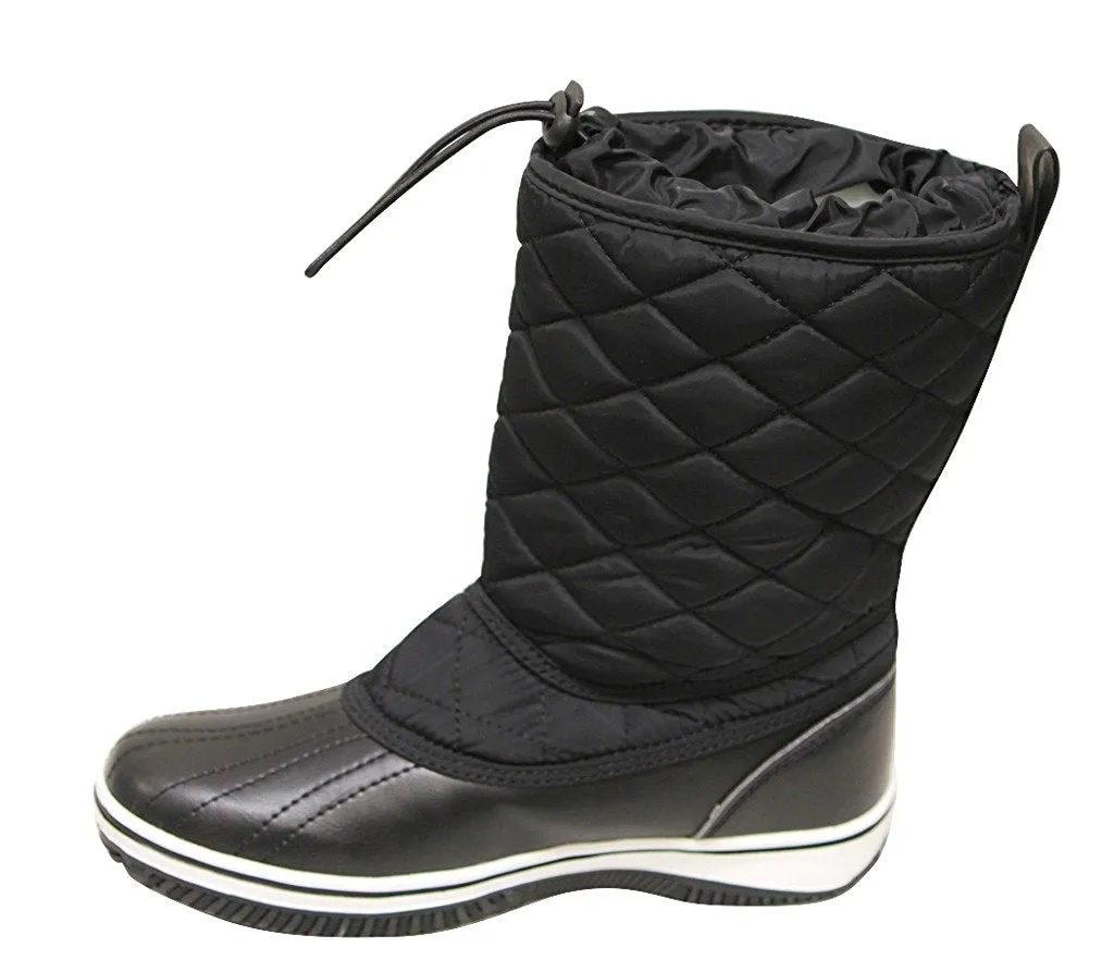 Refresh Snow-01 Women's round toe fabric shaft adjustable opening with knot winter snow boots