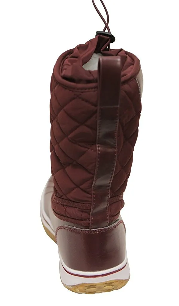 Refresh Snow-01 Women's round toe fabric shaft adjustable opening with knot winter snow boots