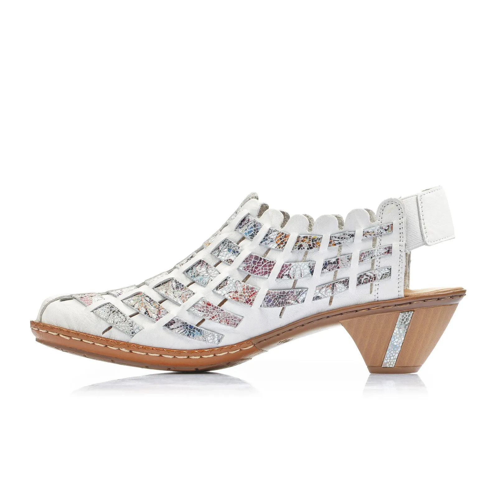 Rieker Sina 46778-80 Heeled Sandal (Women) - Weiss/Ice Multi