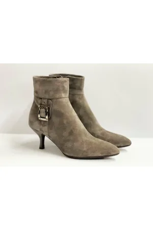 Robertson Madison Monique Camoscio Suede Dressy Ankle Boot 62661 | Taupe | Clearance Final Sale