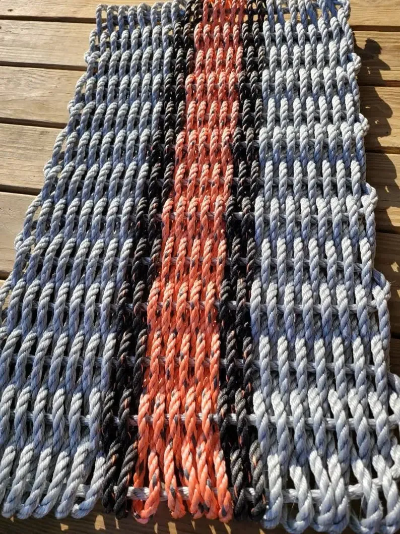 Rope Mat made with Lobster Rope, Gray w/ Color Options Available