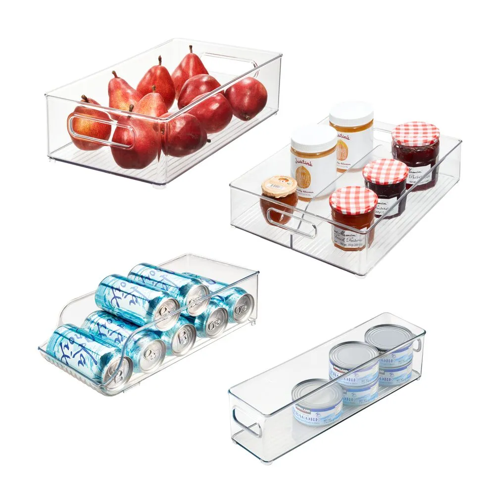 RPET Fridge/Freeze Bins (Set of 4) Clear