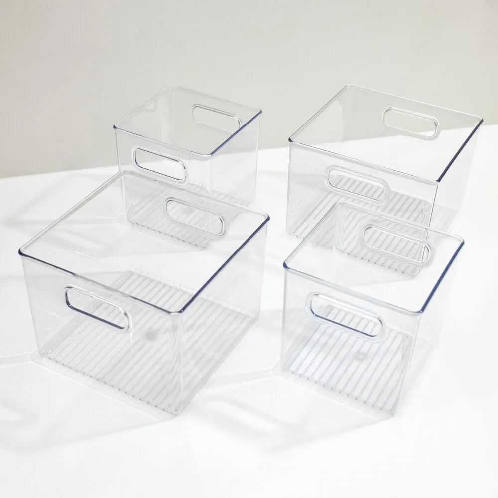 RPET Fridge/Freeze Bins (Set of 4) Clear