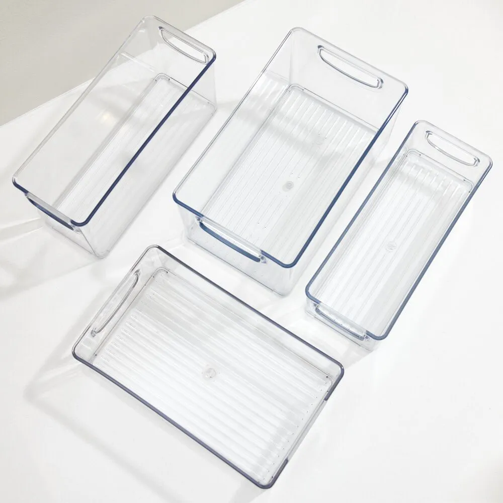 RPET Linus Cabinet/Pantry Bins (Set of 4) Clear