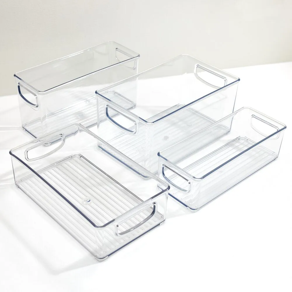 RPET Linus Cabinet/Pantry Bins (Set of 4) Clear