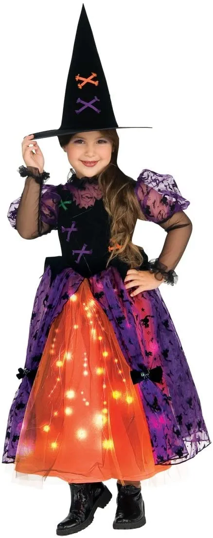 Rubie's Girl's Pretty Witch Light Up Costume