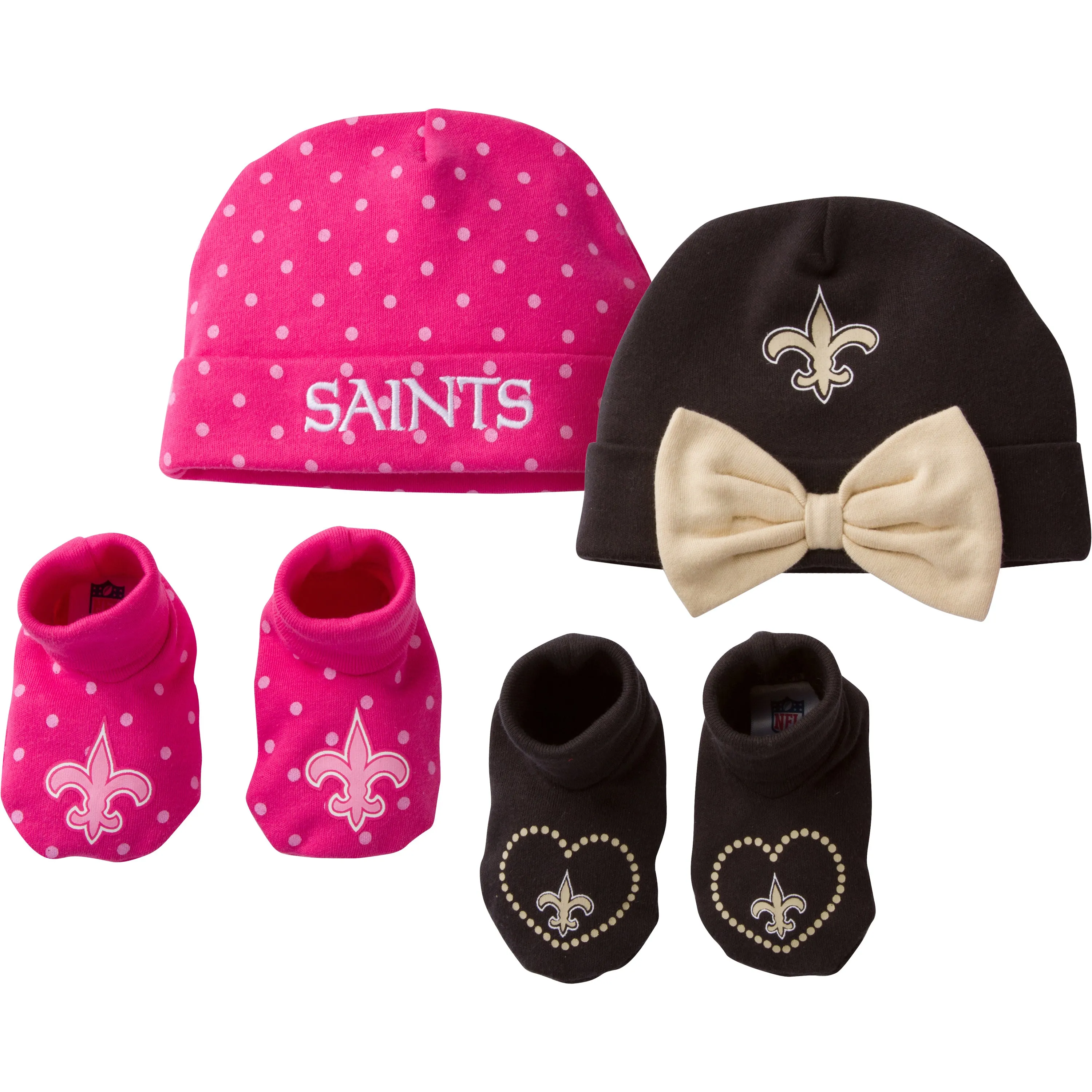 Saints Sweetheart Caps and Booties Set