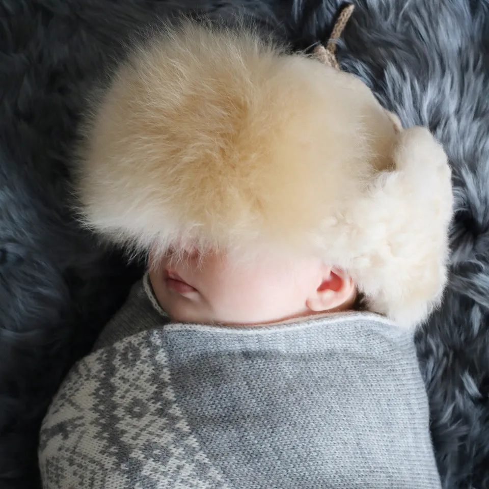 Samantha Holmes Newborn Trapper Alpaca Fur Hat