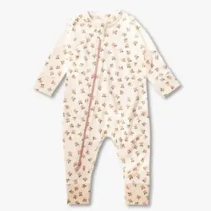 Sapling Child Waffle Zip Romper (Winter Bouquet)