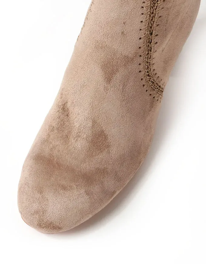 Sari Microsuede Boots Taupe