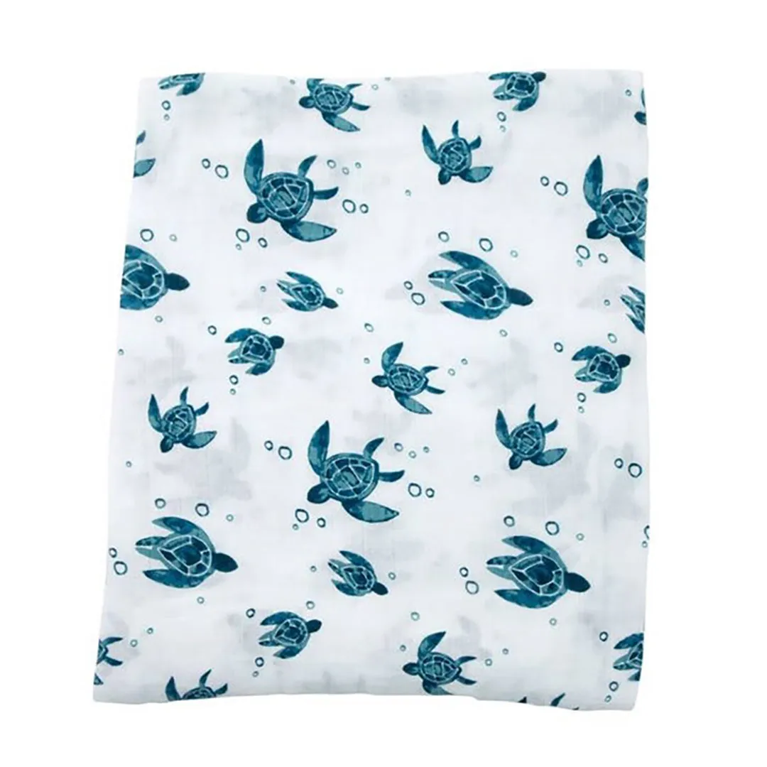 Sea Turtle Muslin Swaddle Blanket